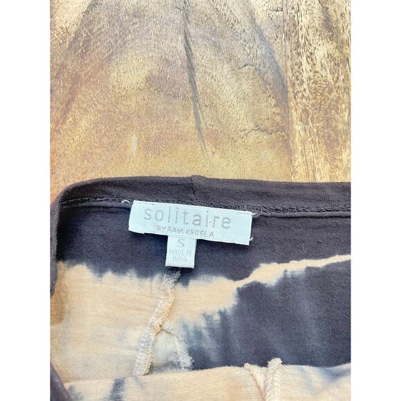 Solitaire Women's Black Tie Dyed Boho Bubble Pick up Maxi Skirt Size Small - Picture 4 of 5